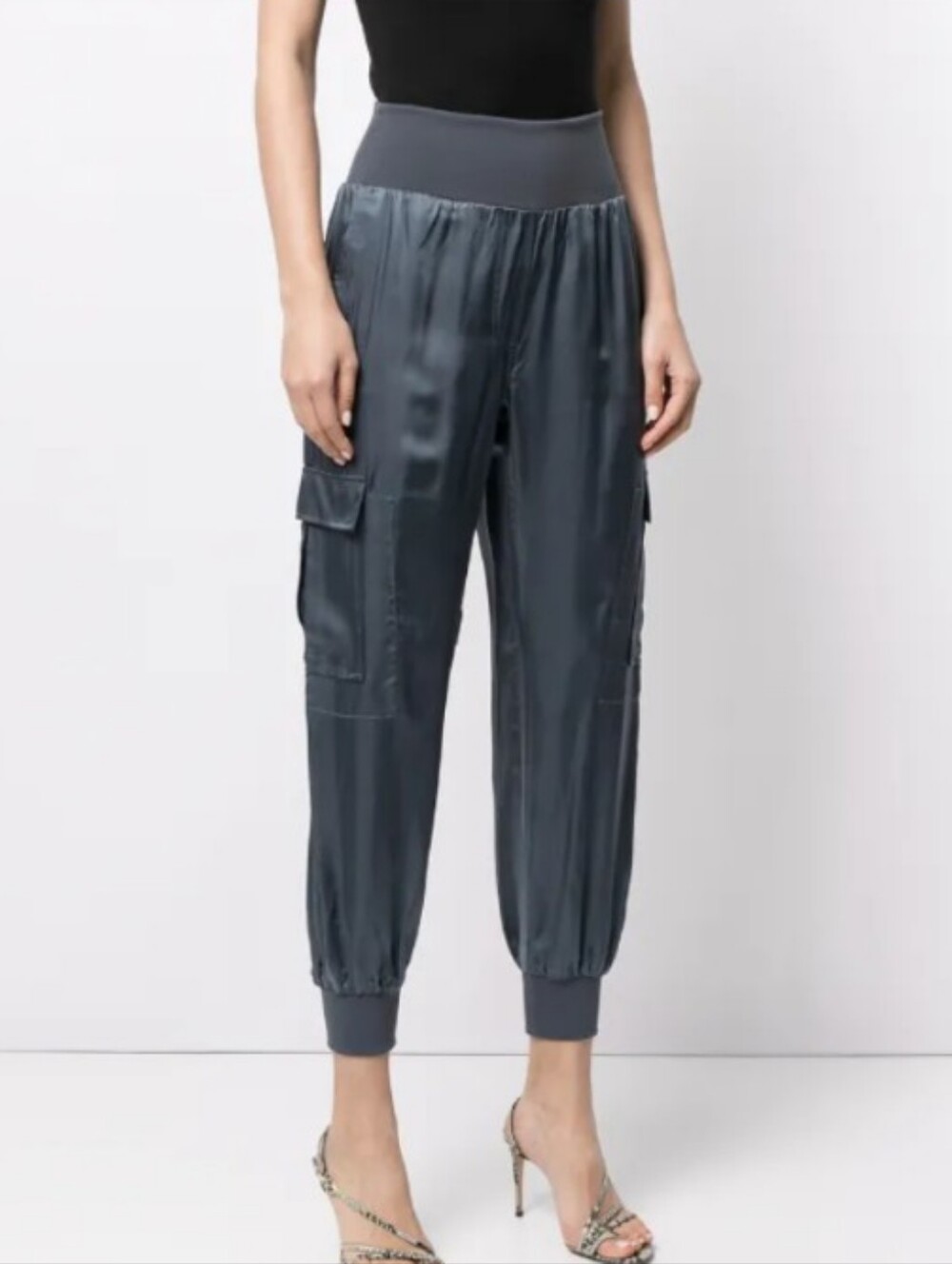 Cinq A Sept Giles Cupro Cargo Trousers Jogger Silky